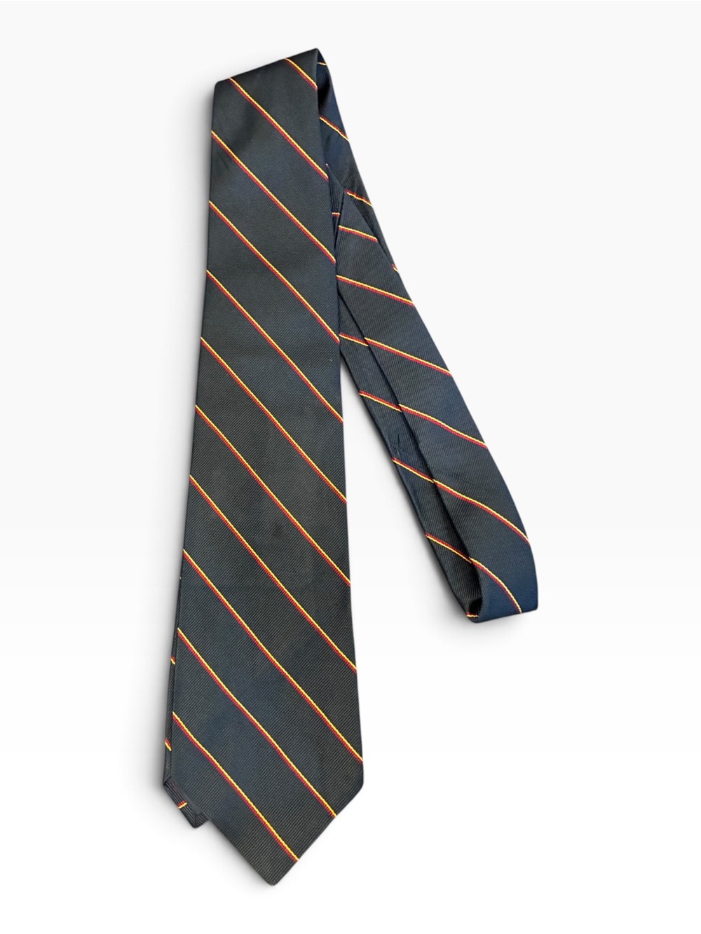 Polo by Ralph Lauren For Neiman Marcus Navy Tie with Yellow and Orange Diagonals